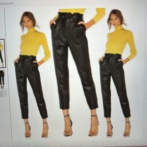 Lulus Faux Leather Paperbag Pants with Belt